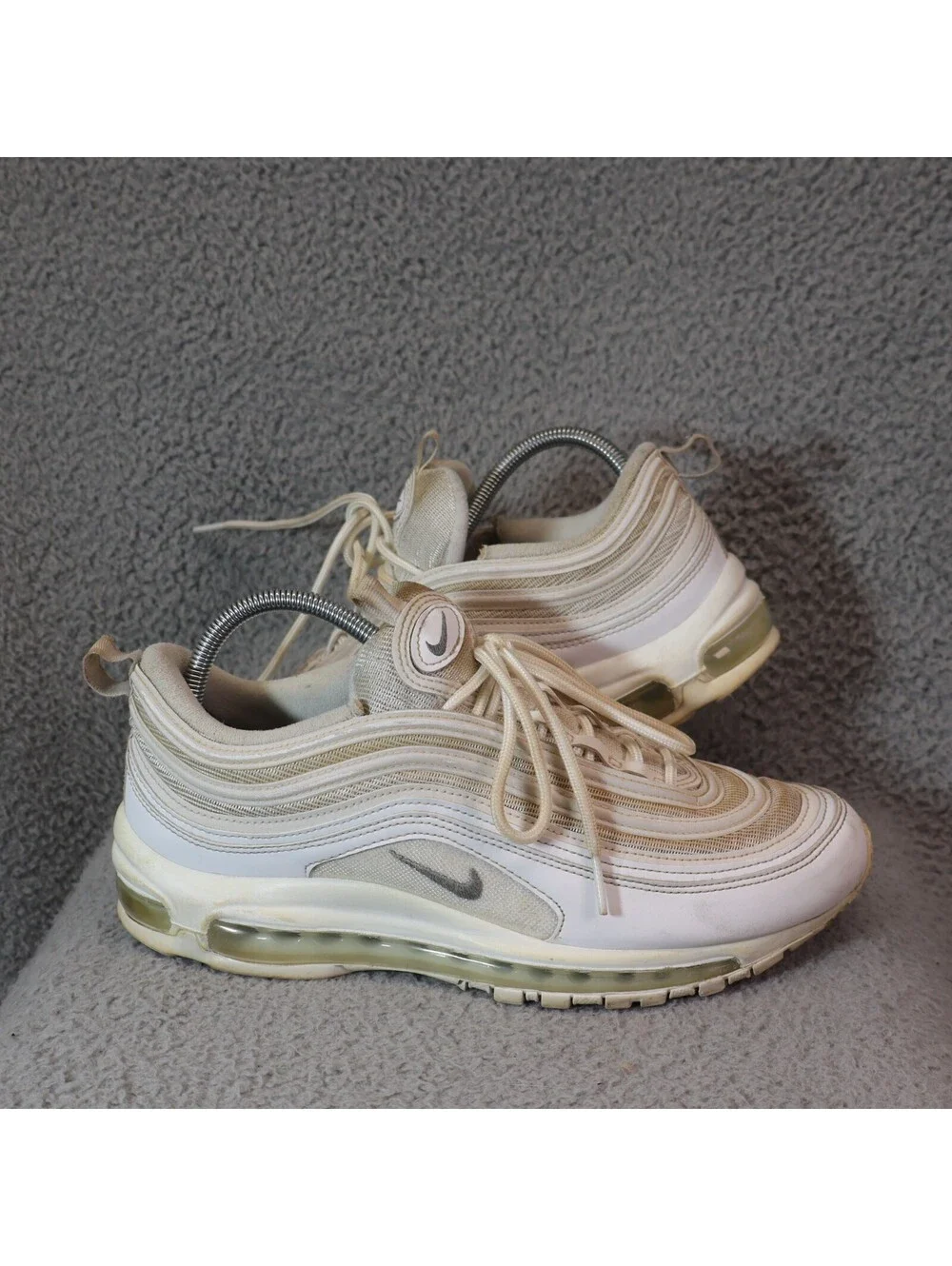 Nike Men sz 10 Air Max 97 Triple White Wolf Gray 921826-101